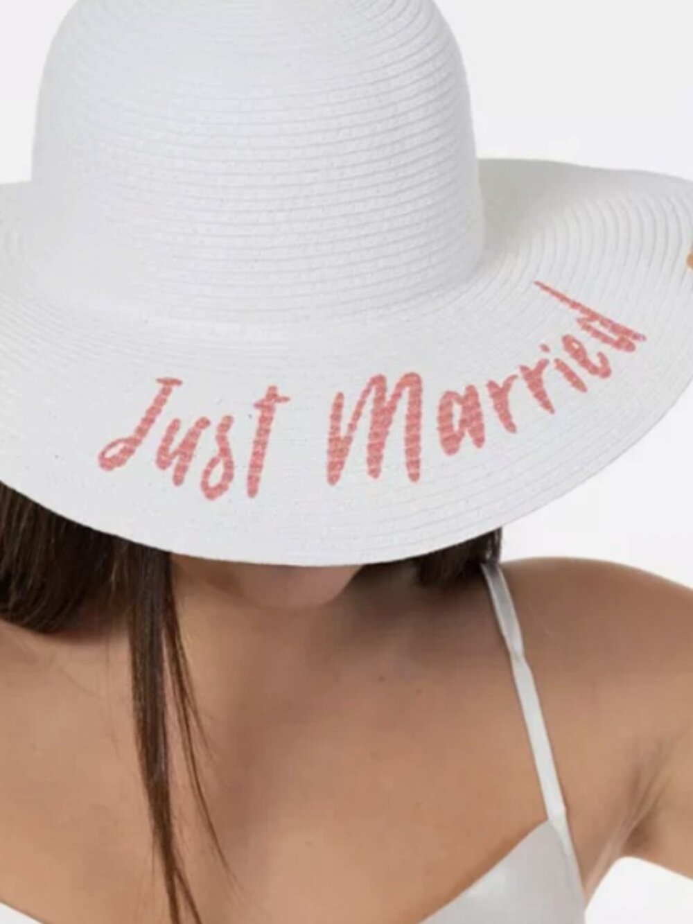 Bellissima Millinery Collection Womens White Just Married Floppy Hat NWT